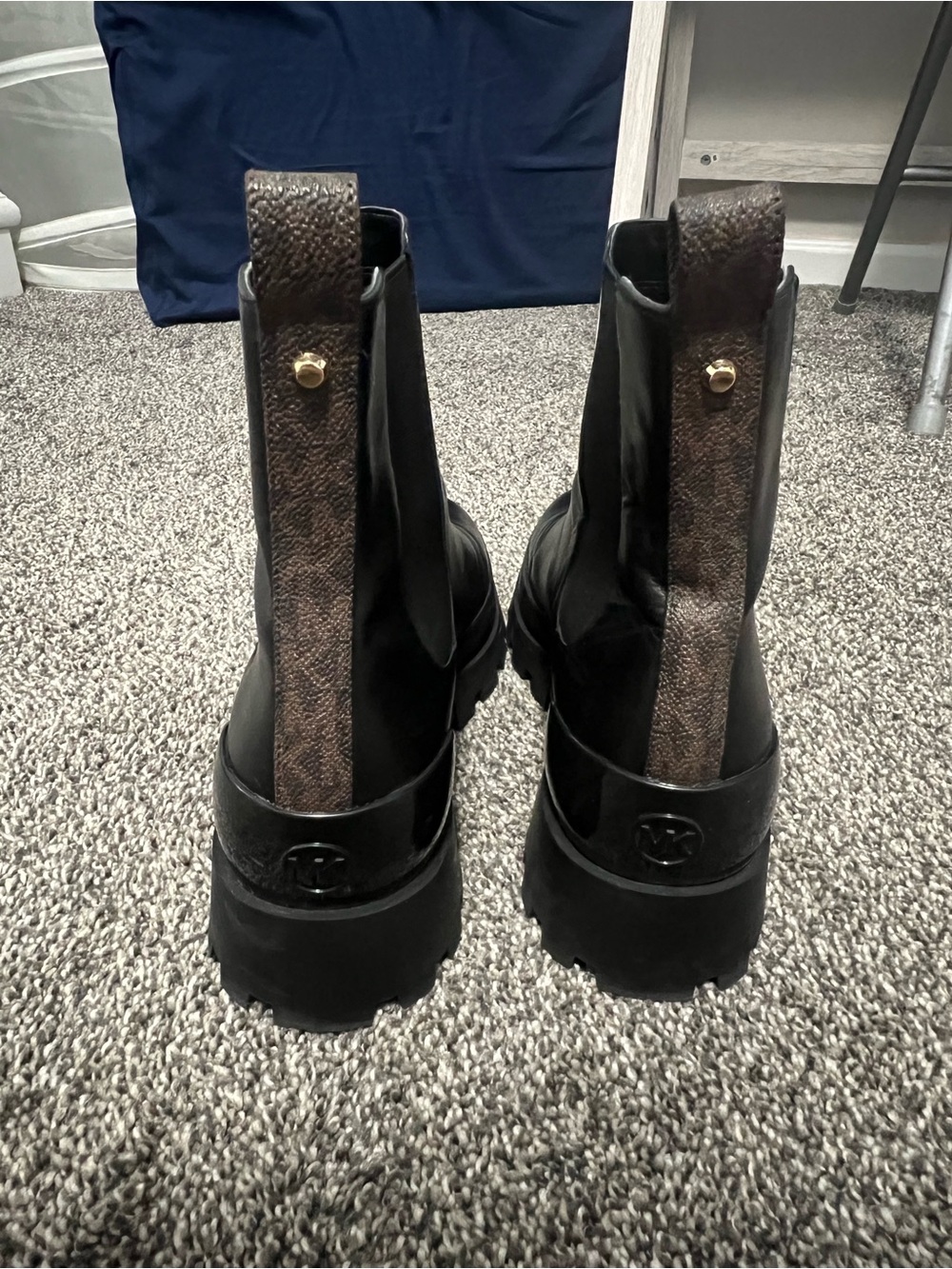 Women’s Michael Kors Black Leather Platform Chelsea Boots